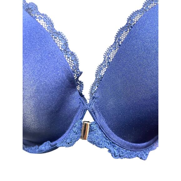 42D Adore Me Lace Front Closure Bra Blue Underwire Padded - Picture 4 of 11